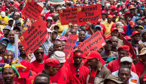 Union issues dominate anti-corruption do-over march