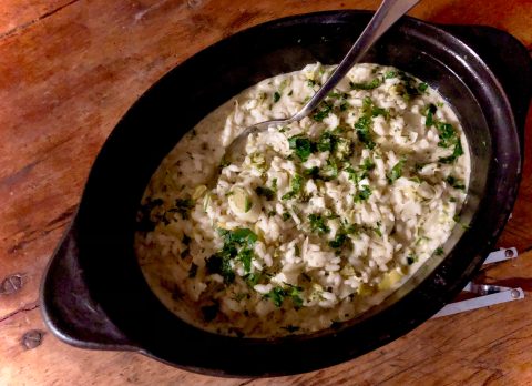 What’s cooking today: Broccoli, leek & blue cheese risotto