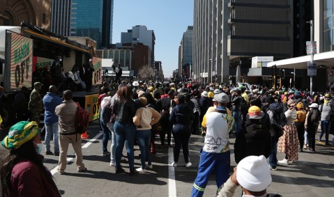 Ace rally held outside court as worst-ever Covid-19 wave grips city — City of Johannesburg says no permission given 