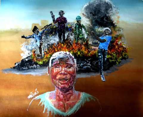 Congolese refugee uses art to tell stories of xenophobia in Durban