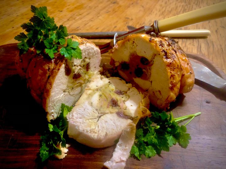 What’s cooking today: Roast crown of chicken with spiced cranberry & bacon stuffing