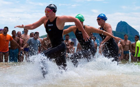 Open-water swimmer Michelle Weber feels the heat in Tokyo’s superwarm sea