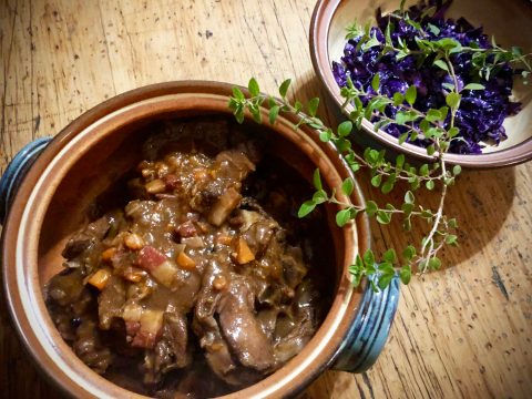 What’s cooking today: Venison neck & guanciale potjie