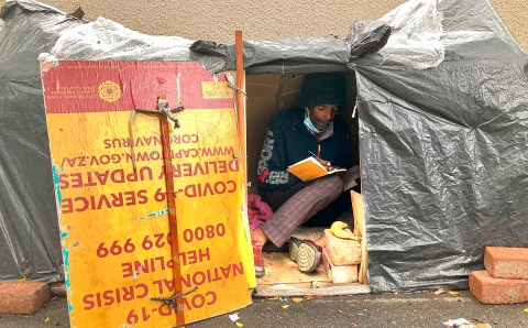 Homeless in a ‘veldjie’ in Sea Point, Cape Town, with no ID to vote
