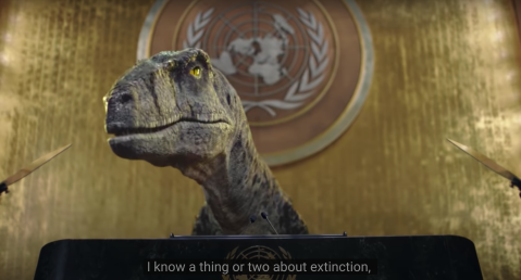 When a talking dinosaur addressed the UN on the climate crisis
