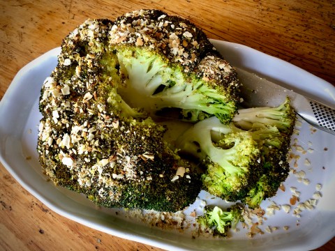 What’s cooking today: Roasted broccoli with a poppadom crumb