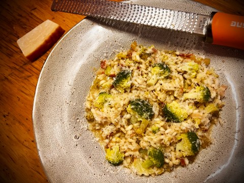What’s cooking today: Broccoli & lemon risotto with pancetta