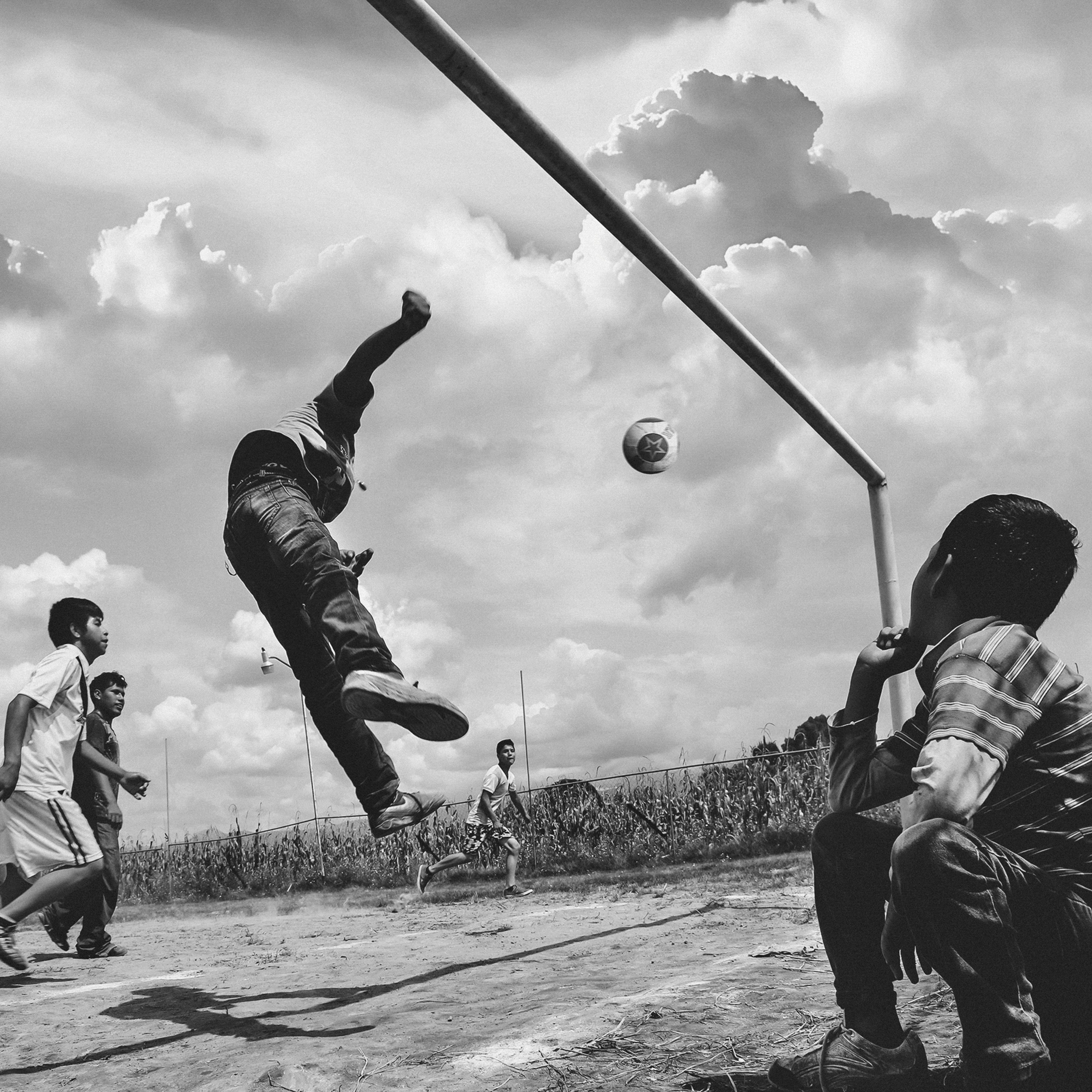 Children play soccer in the marginalised areas of Mexico City.