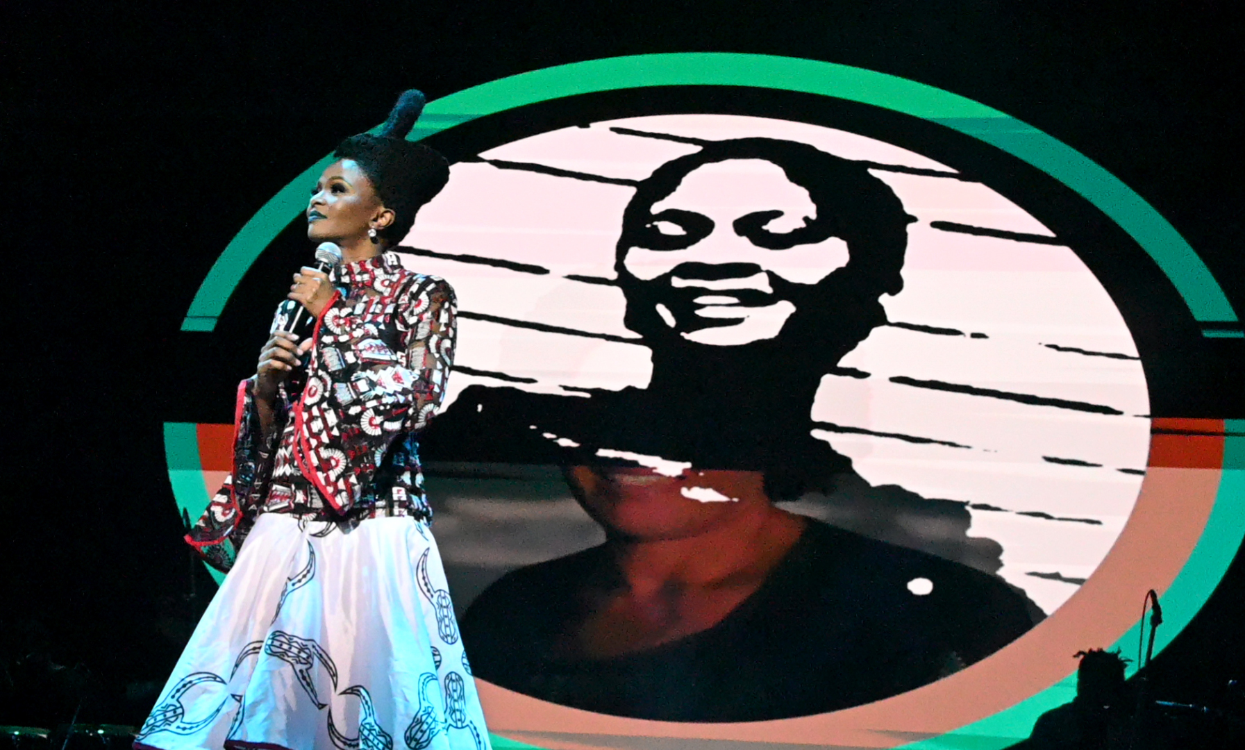 Simphiwe Dana at the presentation of Moya at the Mandela at Joburg Theatre on April 08, 2022 in Johannesburg, South Africa. 