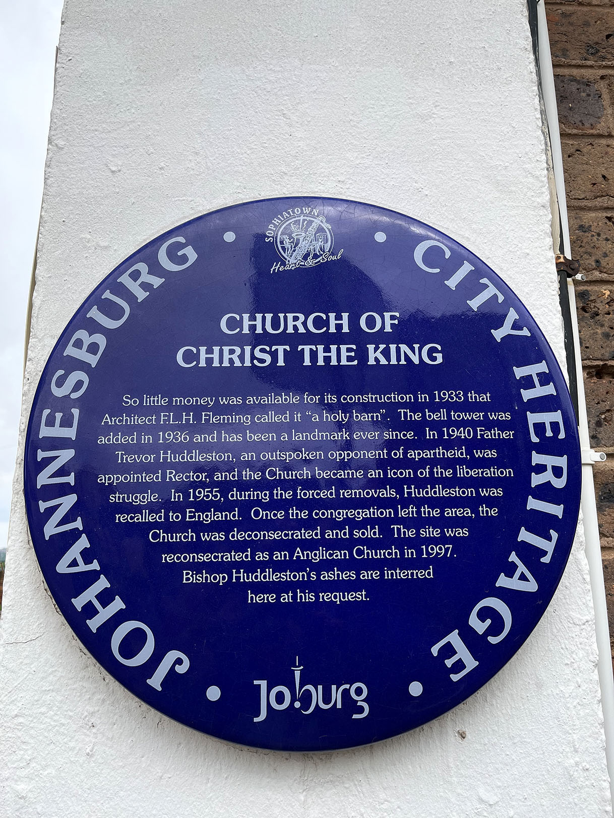 Johannesburg City Heritage blue plaque.