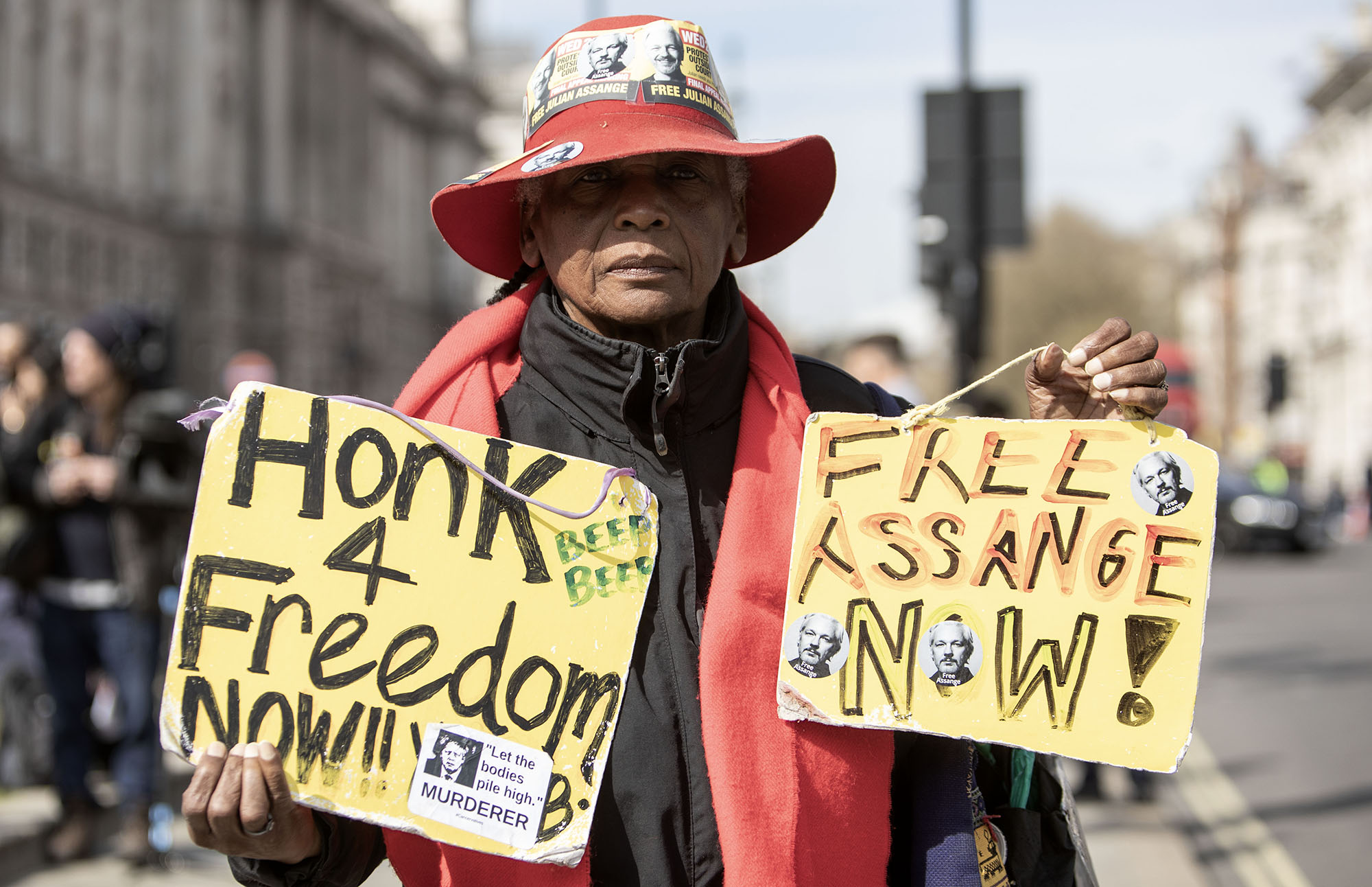 assange protest wildman