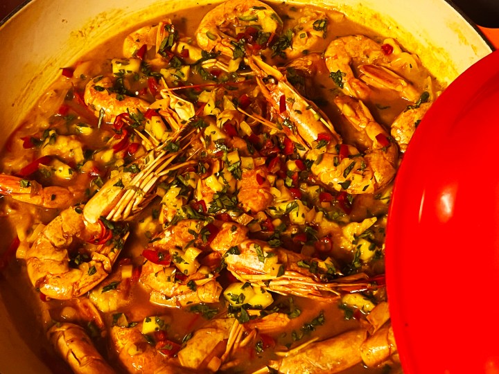 What’s cooking today: Prawn and mango curry with a mango salsa