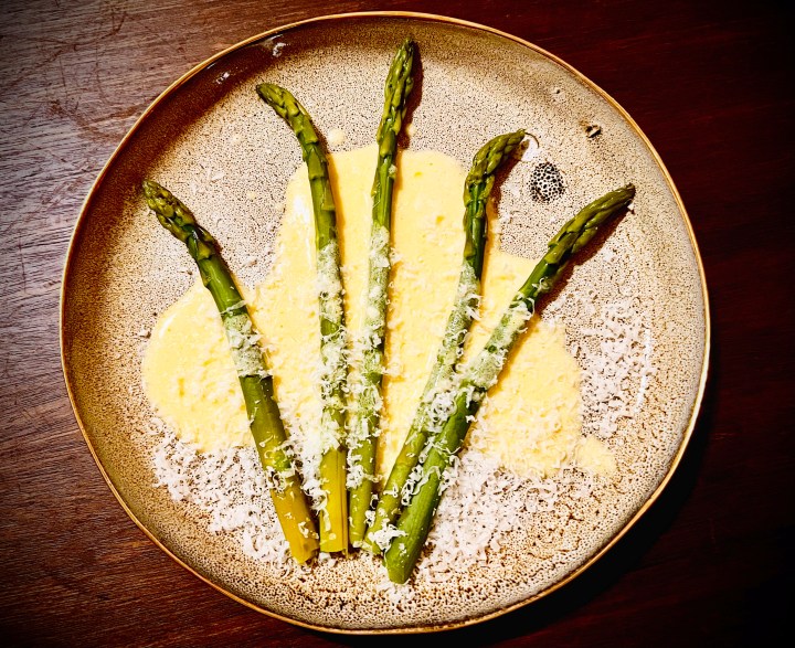 What’s cooking today: Asparagus spears with rosemary-infused Parmesan butter cream