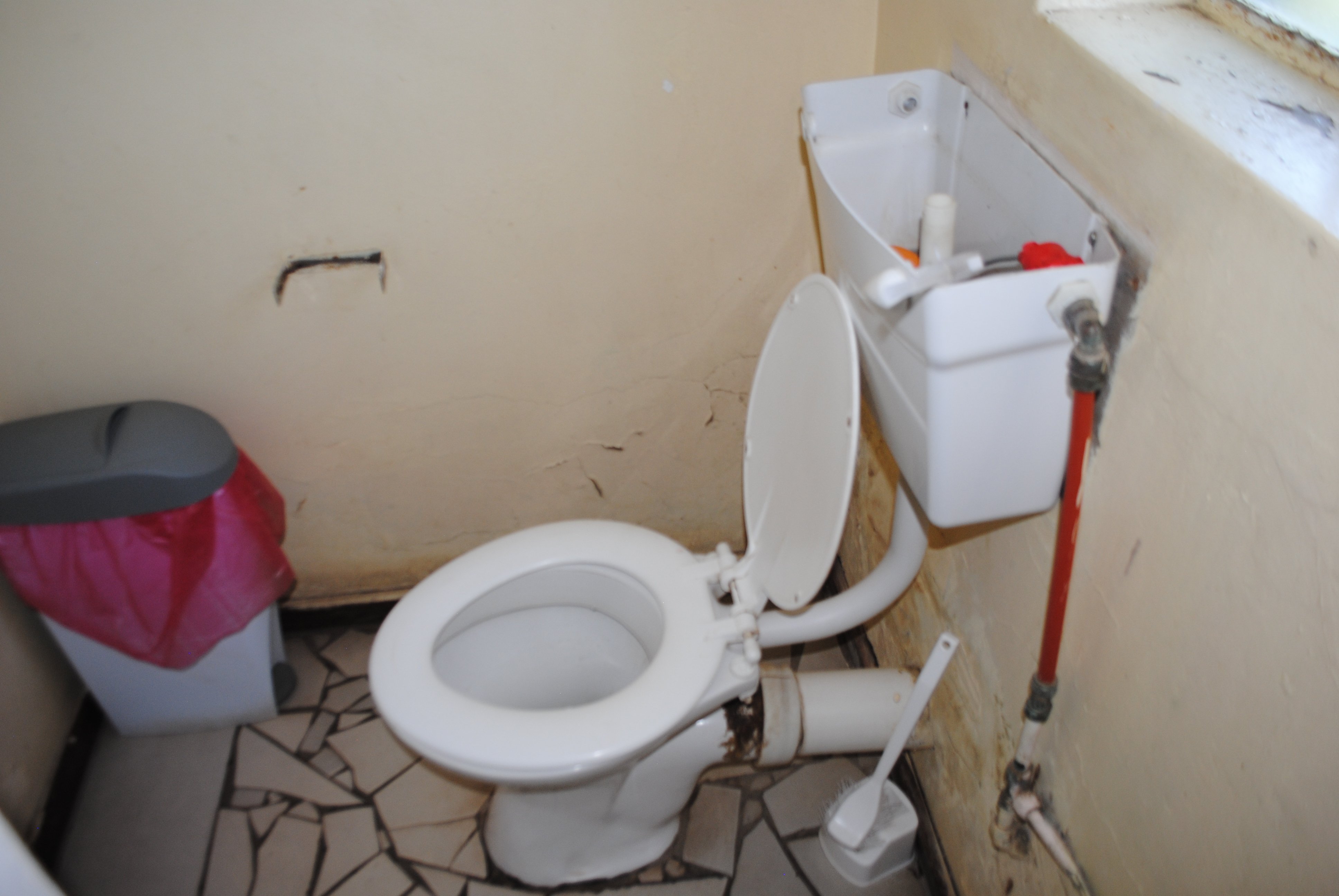 The only available toilet at Newtown clinic.