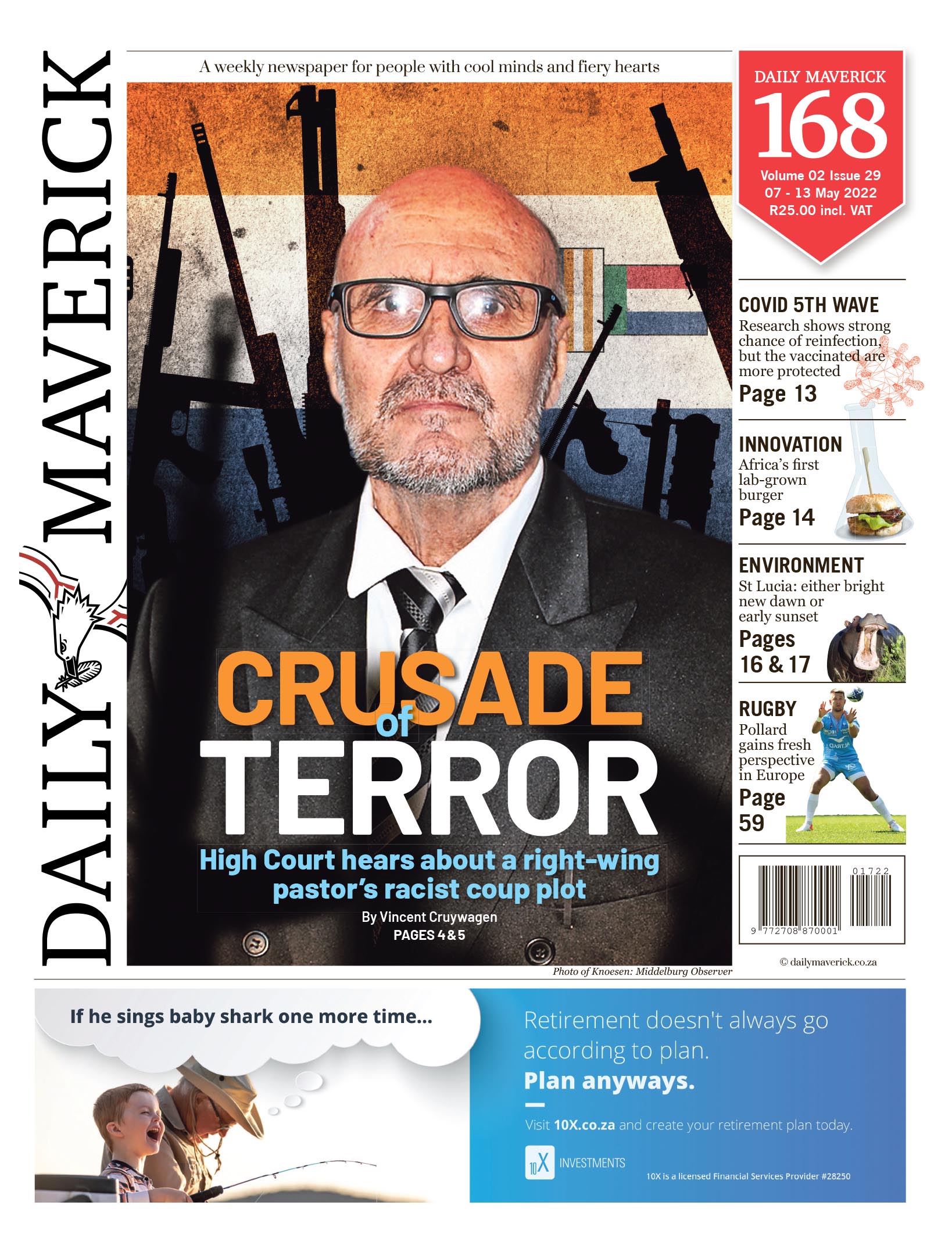 An image of the the front page of the latest edition of Daily Maverick's DM186