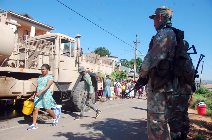 SANDF steps up to help trapped KZN flood victims by rebuilding bridges and trucking in water