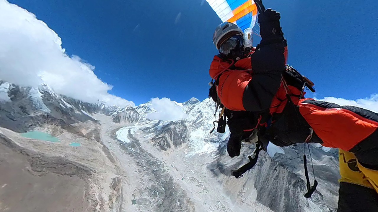 LEAP OF FAITH: South African makes history as he jumps off Mount Everest and glides into the wild blue yonder
