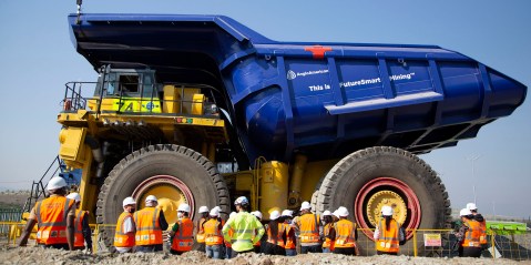 A hydrogen monster truck at an Anglo American Platinum mine heralds a future with zero emissions