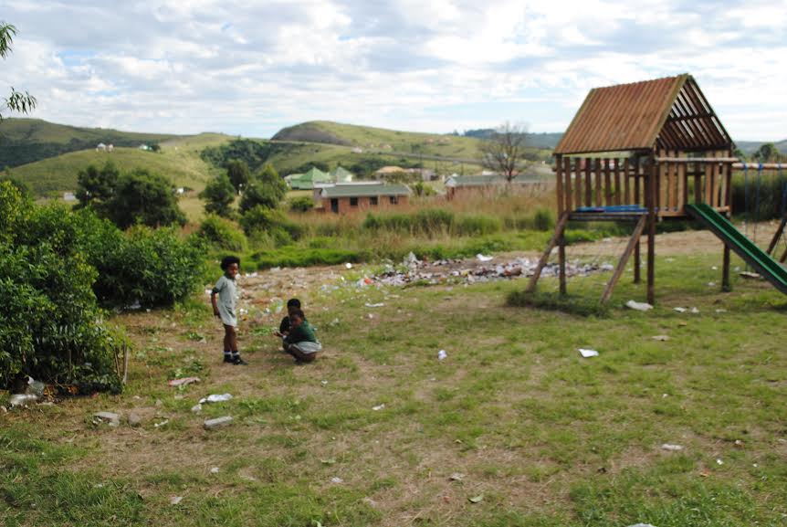 Eastern Cape Schools - children in an open field where learners have to relieve themselves