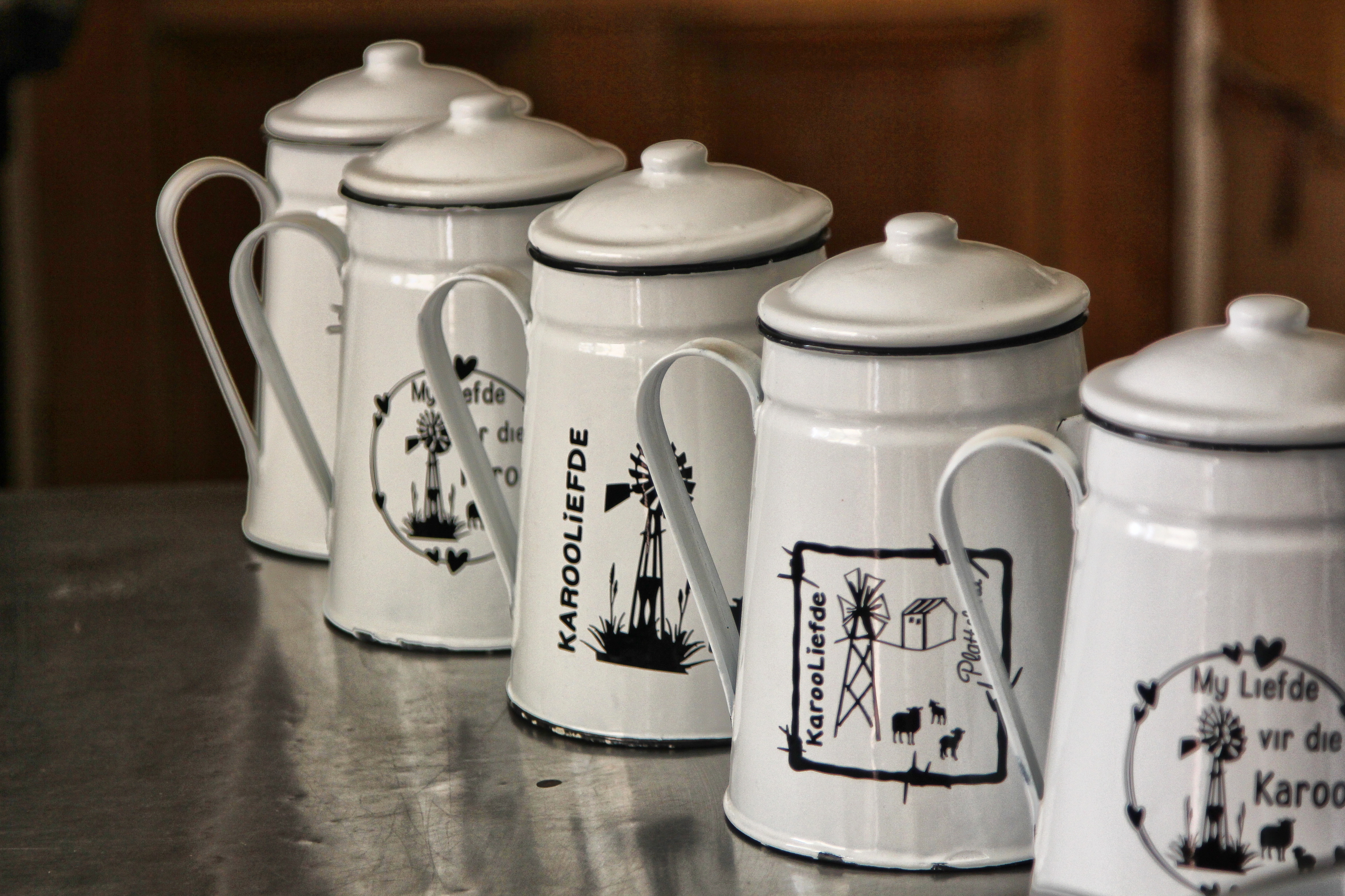 Karoo-branded enamelware sold for a good cause by Gentlecare.