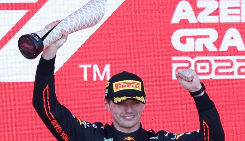 Verstappen rides his luck to Azerbaijan GP win, while Ferrari’s race ends in misery