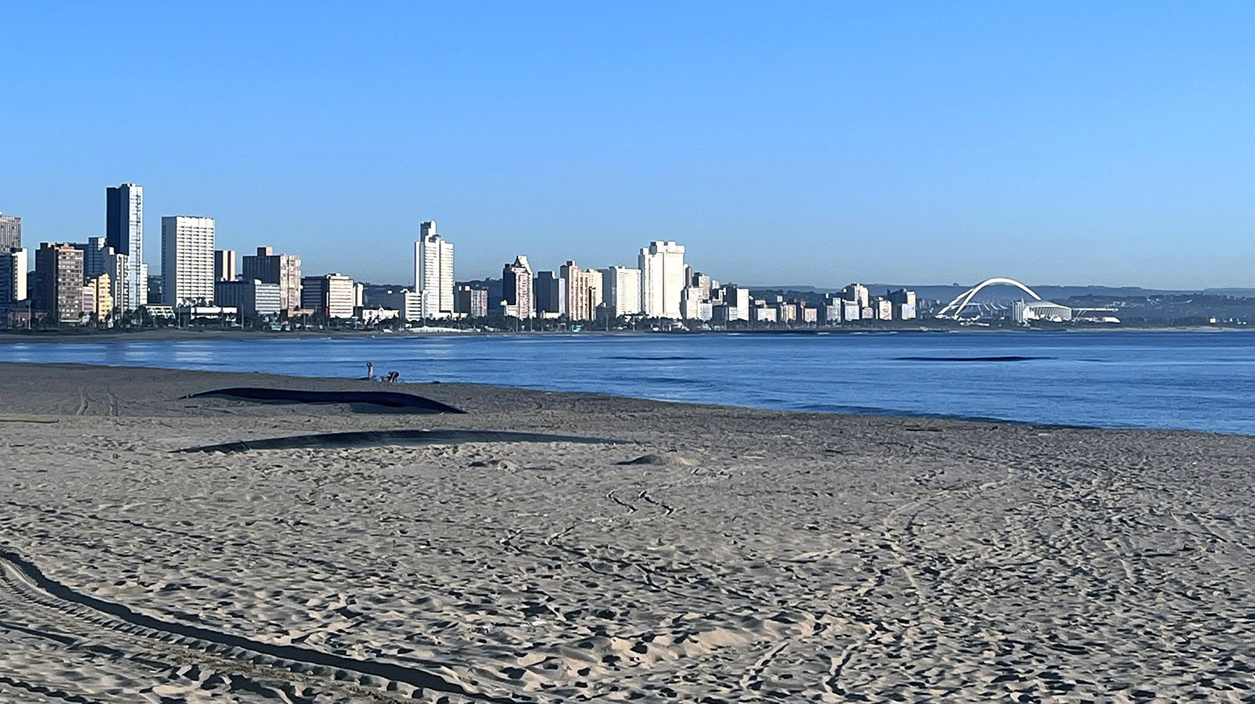 The view of North Beach from Durban harbour.