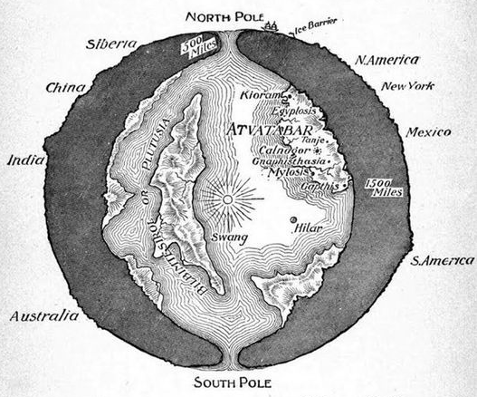 Map of the Interior World by William Bradshaw, 1892