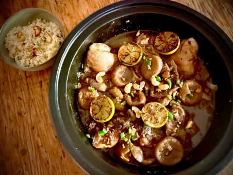 What’s cooking today: Chicken tajine with dried figs, cashews and limes
