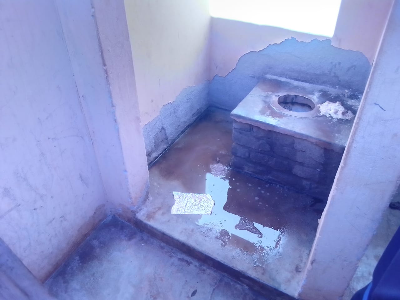 An image of a pit toilet at Mohookone primary school.
