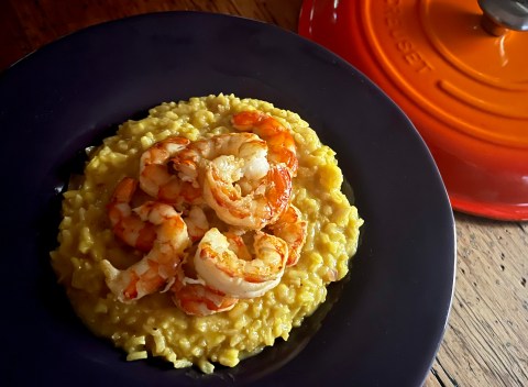 What’s cooking today: Saffron prawn risotto