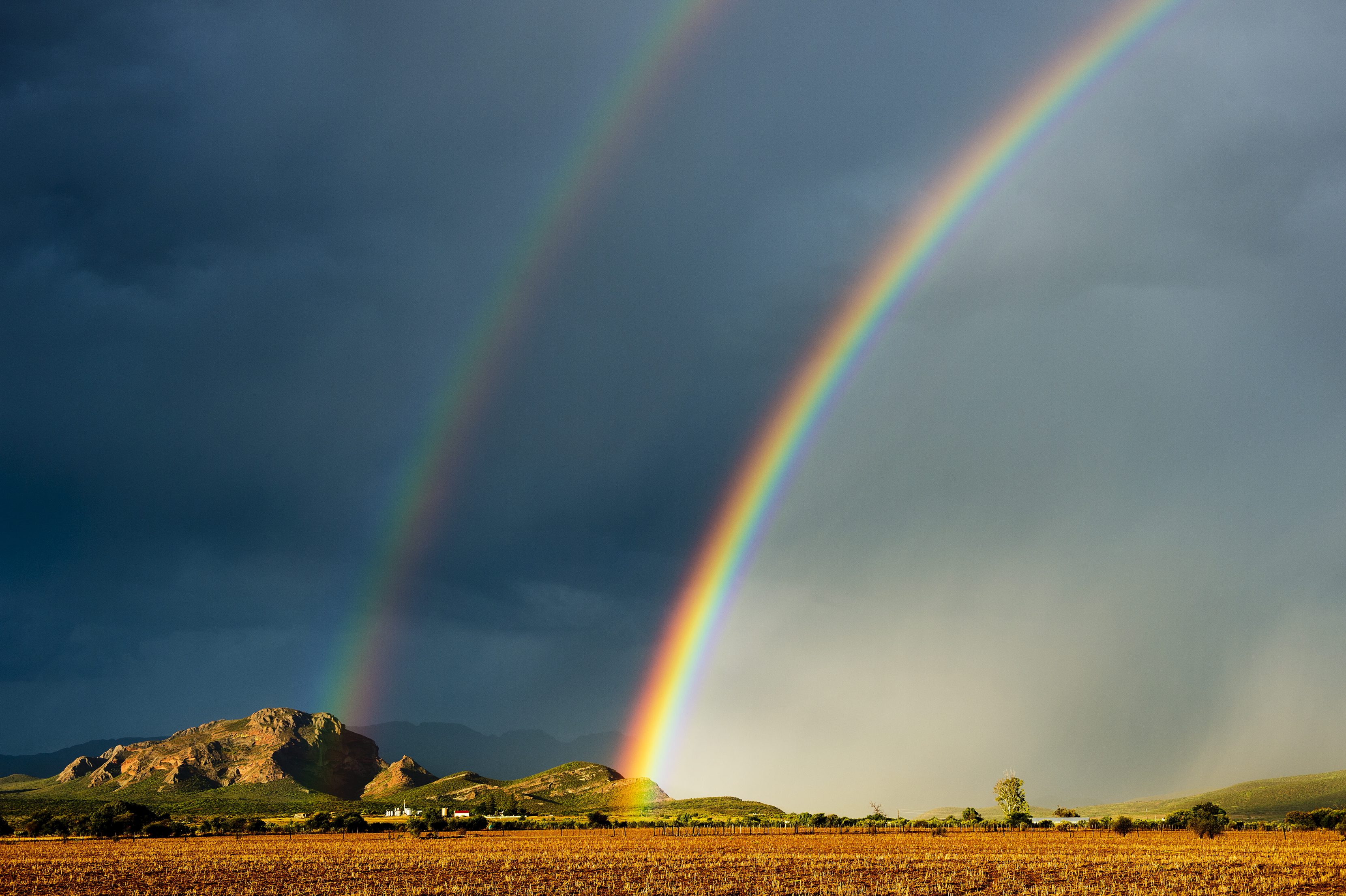A rainbow during the Klein Karoo Nationale Kunstefees on March 28, 2013, in Oudshoorn, South Africa.