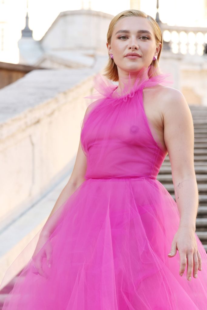 Florence Pugh attends the Valentino Haute Couture Fall/Winter 22/23 fashion show on July 08, 2022 in Rome, Italy. 