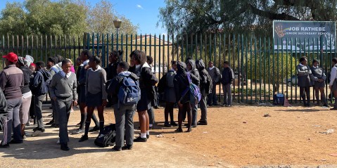 Kids miss first day of term after protests outside a rundown Soweto school