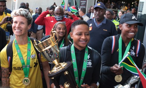 Watch: Banyana arrive from Wafcon glory to jubilant welcome