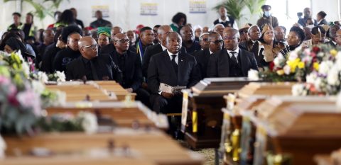 ‘Our hearts are broken’ – Ramaphosa calls for debate on lifting drinking age at mass funeral