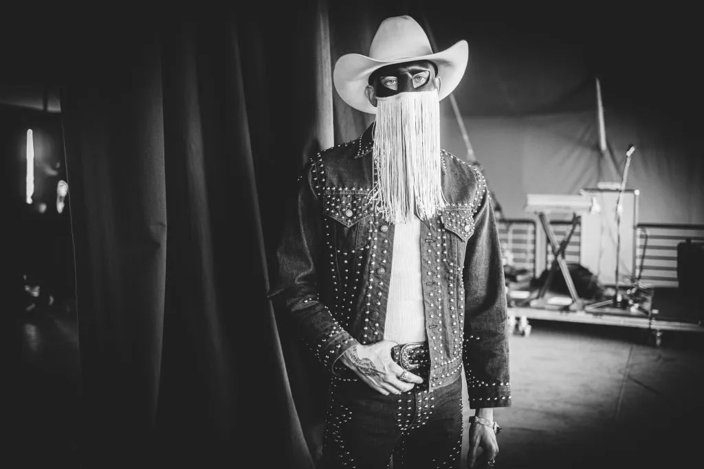 Orville Peck poses backstage at the Gobi Tent at the 2022 Coachella Valley Music And Arts Festival on April 24, 2022 in Indio, California. Image: Matt Winkelmeyer / Getty Images for Coachella