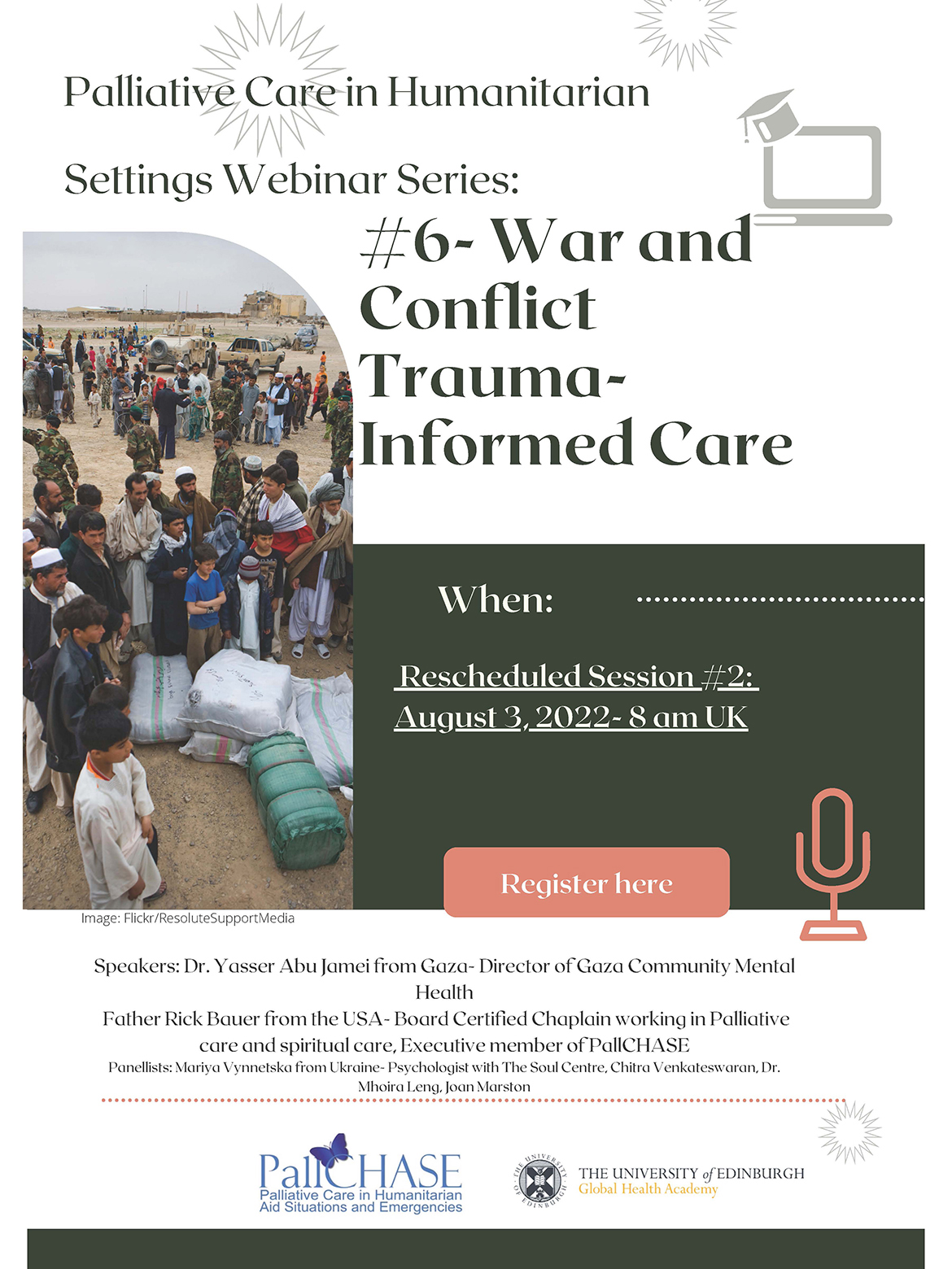 Palliative Care in Humanitarian Settings Webinar Series Poster