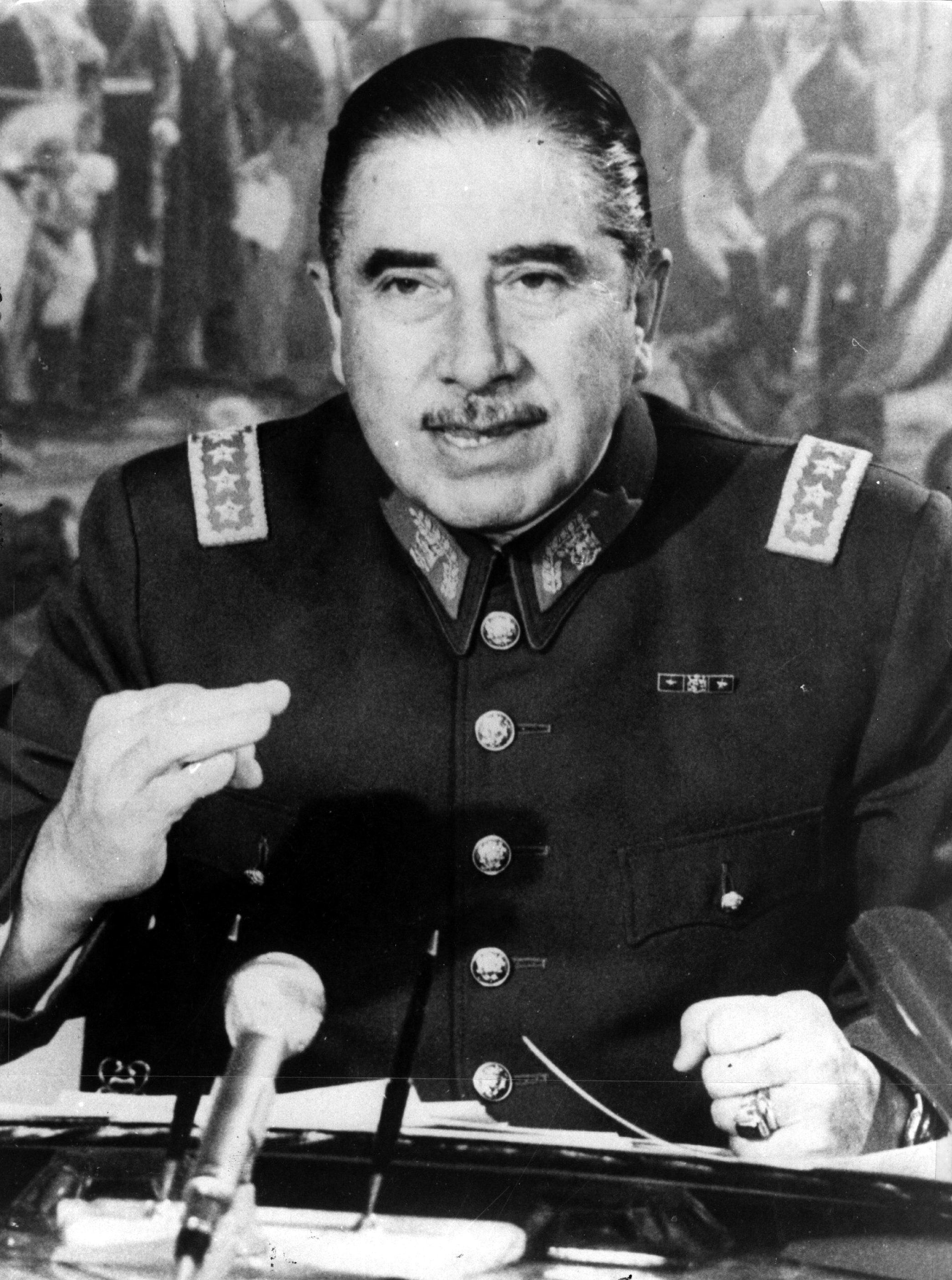 Chilean soldier and politician, Augusto Pinochet Ugarte.