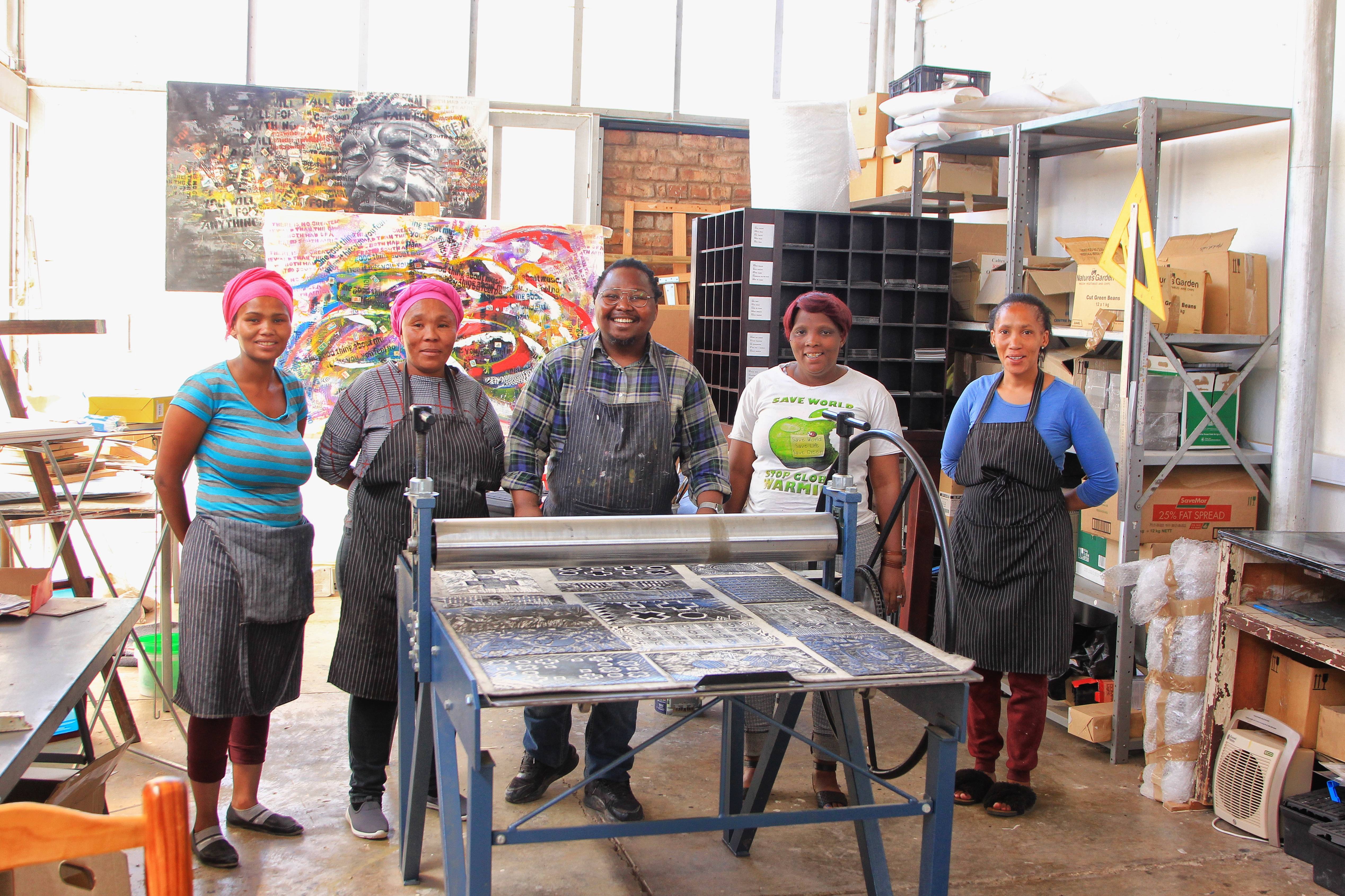 The MAPSA bookbinders next to the most amazing art gallery in the Karoo. Richmond Northern Cape