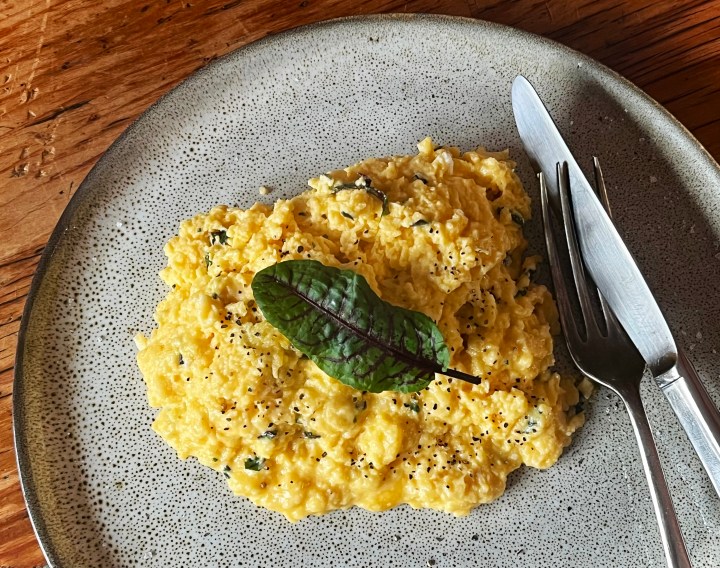 What’s cooking today: Cheesy scrambled eggs