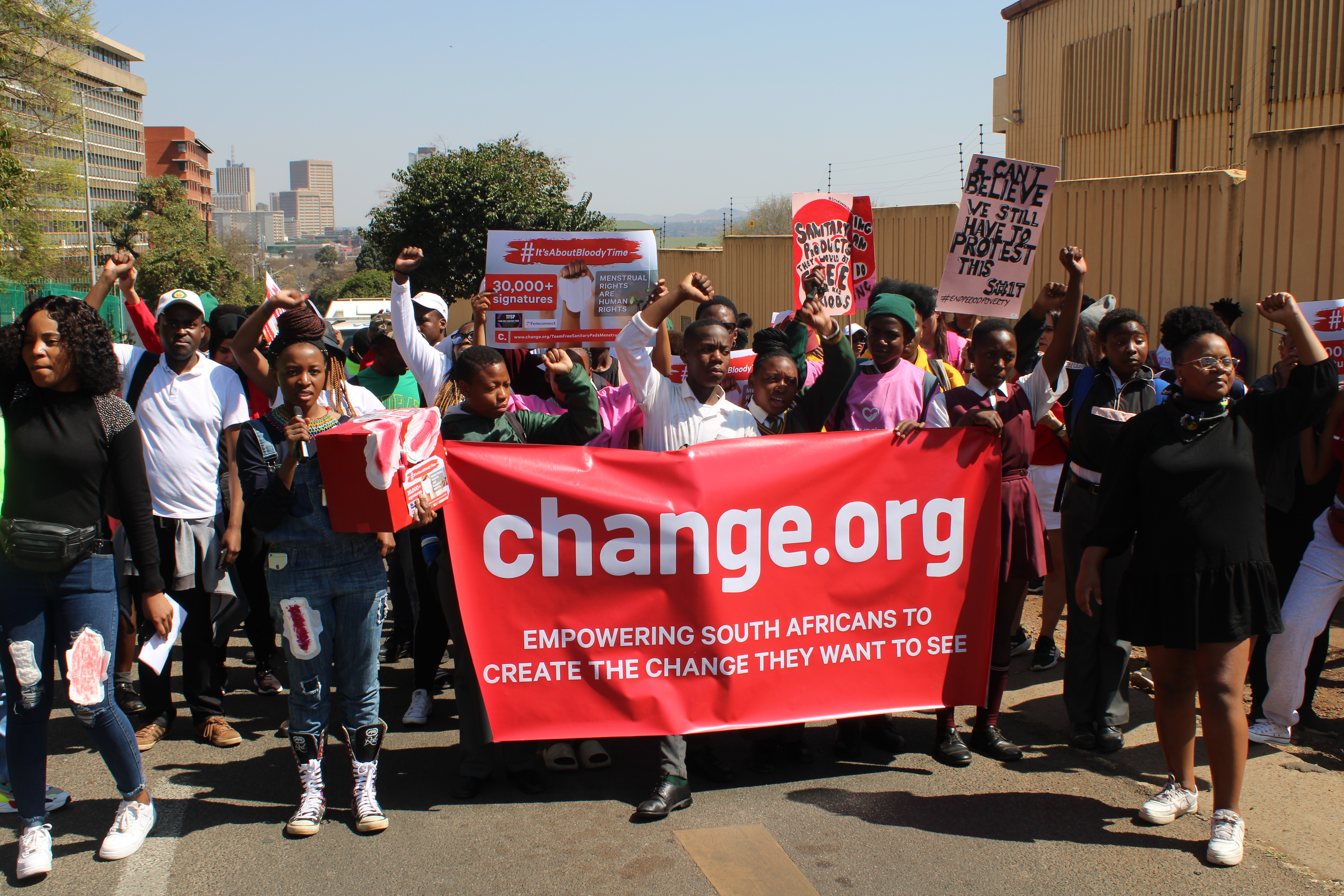 Learners march in Pretoria for free sanitary pads