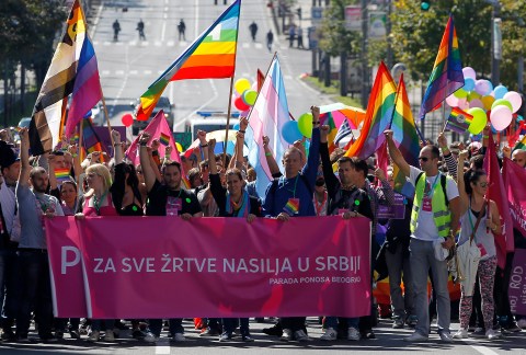 Thousands march in Belgrade against planned Gay Pride parade