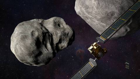 Mission accomplished after Nasa’s Dart craft rams asteroid and alters its trajectory