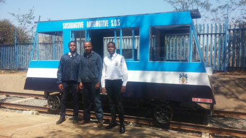 Energy crisis inspires tech school innovators to design solar-powered train – with sockets and a TV screen