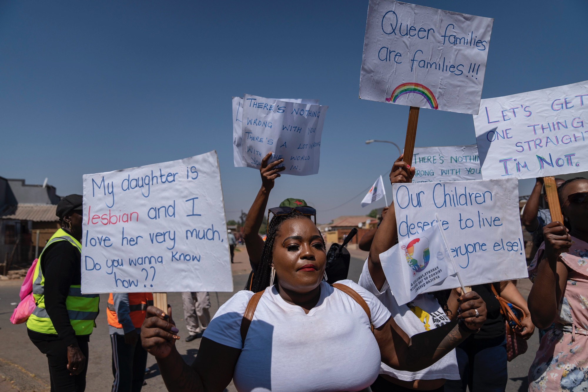 Marchers celebrating Soweto Pride