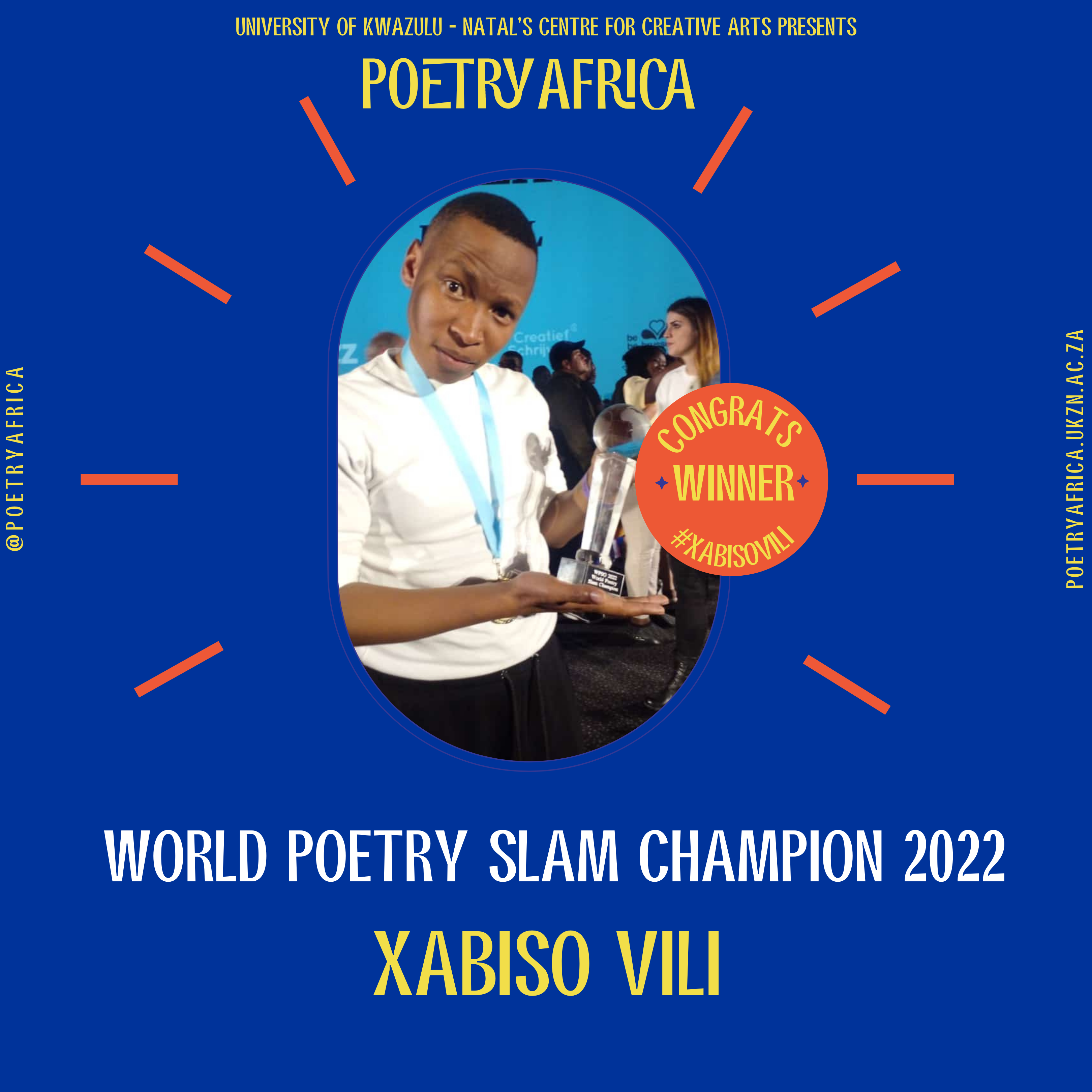 Xabiso Vili is the winner of the 2022 World Slam Poetry Competition. Image: Supplied