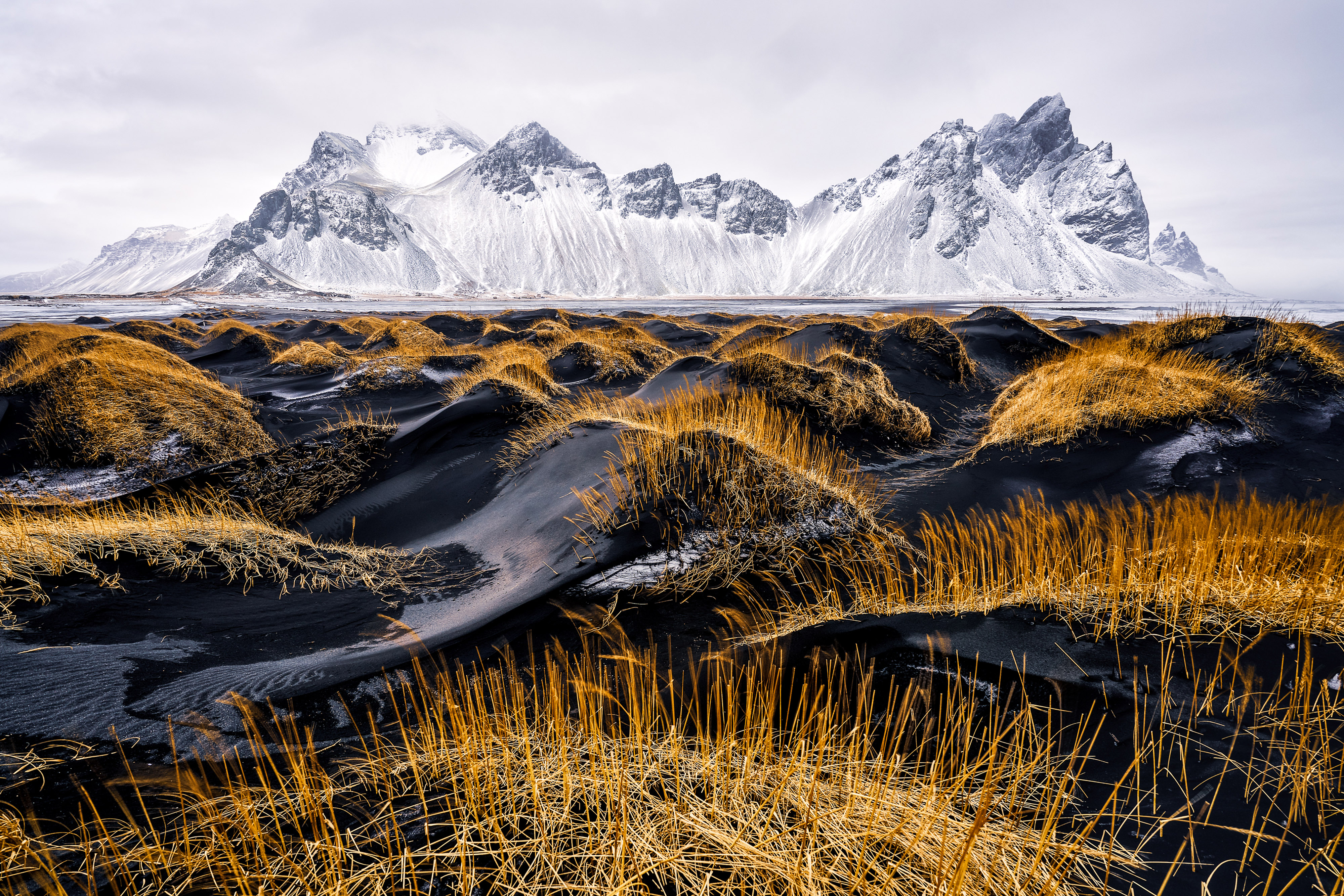 'Difference'. Winter in Stokksnes on the beach with black sand and the majestic mountain, Vestrahorn. © Ivan Pedretti/TNC Photo Contest