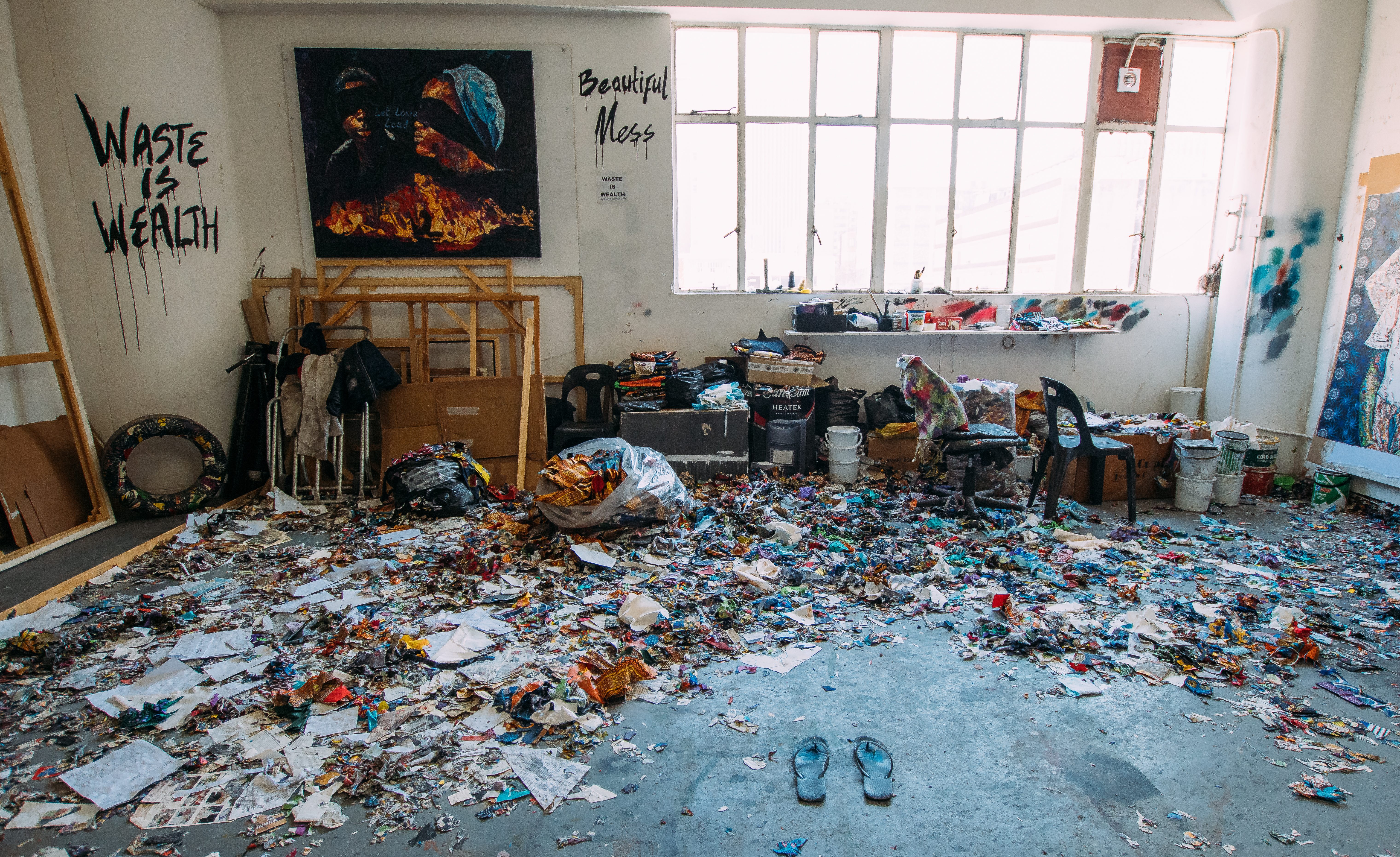 A view into the studio of artist Sanusi Olatunji. Image: Marc Hervé.