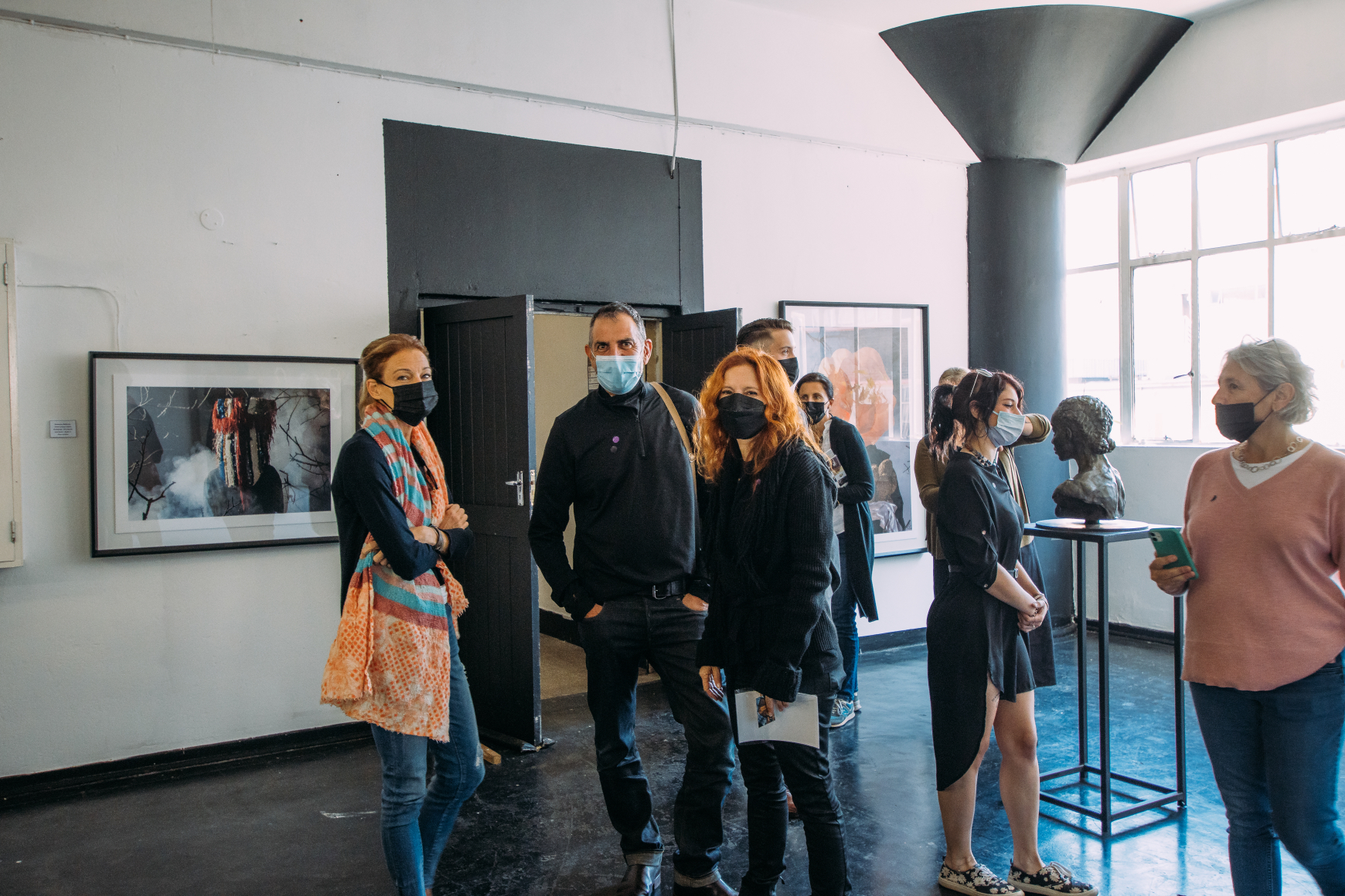 Visitors exploring End Street Studios, at August House during OpenStudios.Joburg. Image: Marc Hervé