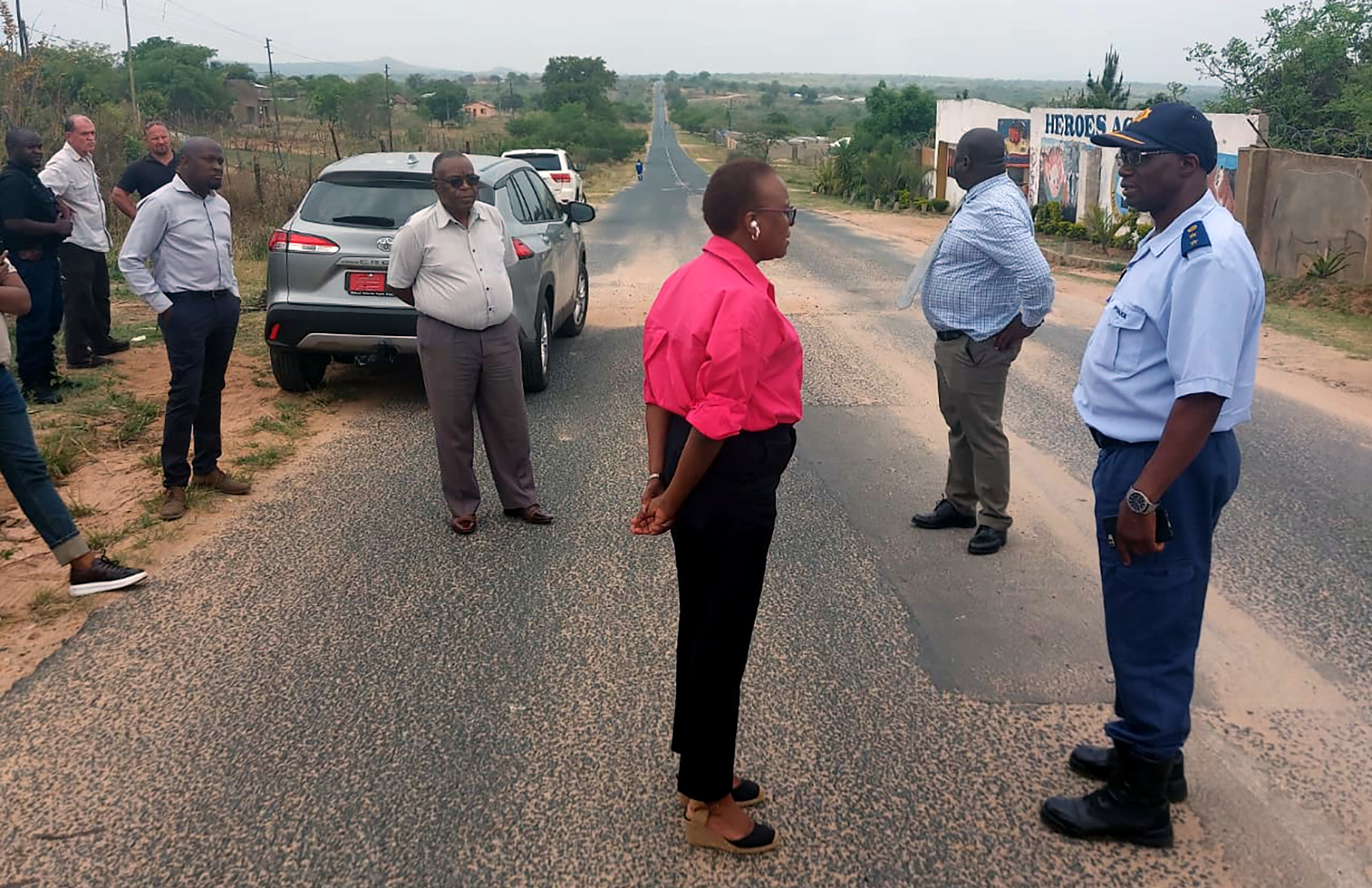 Police searching the scene for clues where German tourist Schnarr Joerg was shot and killed